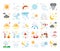 Weather flat vector icons