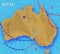 Weather forecast of Australia. Meteorological weather map of the AUSTRALIA. Realistic synoptic map with aditable generic map