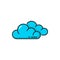 Weather forecast clouds icon, cloudy overcast