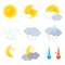 Weather forecast icon set.