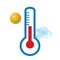 Weather Forecast Icons. Outdoor Thermometer, Sun, Cloud.