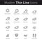 Weather forecast infographic icons set with sky and clouds conditions, temperature