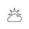 Weather forecast line icon, partly cloudy outline logo il