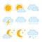 Weather forecast, metcast signs. Vector