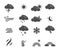 Weather forecast, meteorology icon set vector