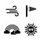 Weather Forecast, Meteorology. Simple Related Vector Icons