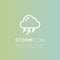 Weather Forecast Mobile and Web Application Button Symbol, Isolated Minimalistic Object, Rain, Thunderstorm, Storm