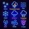 Weather Forecast Neon Label Set