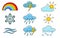 Weather forecast set isolated illustrations