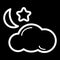 Weather forecast vector sign. Starlight Night, mostly cloud.