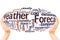 Weather Forecast word cloud hand sphere concept