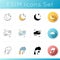 Weather forecasting icons set