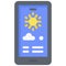 Weather forecasting on mobile icon, Summer vacation related vector