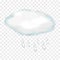 Weather icon with raincloud and raindrops