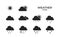 Weather icon set. black and white simple flat design. weather forecast sign