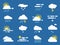 Weather icon set. Meteo symbols. Vector pictures in flat style