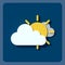 Weather icons, clouds and sun.