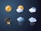 Weather icons cool metal style