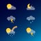 Weather icons in glassmorphism style