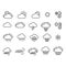 Weather icons. Simple stroked symbols.