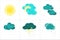 Weather image, sunny, cloudy, rain, rain, cloudy, snow.