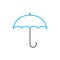 Weather insurance vector thin line stroke icon. Weather insurance outline illustration, linear sign, symbol concept.