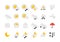 Weather line icons. Interface infographic elements with outline sun clouds rain fog wind symbols. Vector flat day and