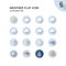 Weather and meteorology group. Sun clouds temperature and pressure. Isolated icon set in a circle. Flat vector illustration