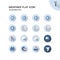 Weather and meteorology group. Wind sea and natural disasters. Isolated icon set in a circle. Flat vector illustration