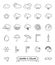 Weather and meteorology line icons set