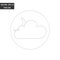 Weather - moon and cloud thin line flat icon