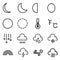 Weather and moon icons Vector illustration symbol