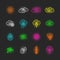 Weather neon icon set