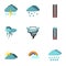 Weather outside icons set, flat style