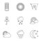 Weather outside icons set, outline style