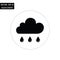 Weather - rain black and white flat icon