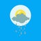 Weather rainy cloudy icon vector.