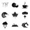 Weather service icons set, simple style