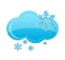 Weather snow cloud symbol blue color