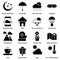 Weather Solid Icons Set