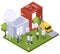 Weather Station Isometric Composition