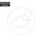 Weather - sun and cloud thin line flat icon