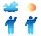 Weather sunny and cloudy illustration