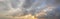 Weather sunset sky with cloud and sun. Panoramic sky with cloud and sunlight, atmosphere cloudscape skyline background