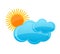 Weather symbol cloud and sun