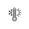 Weather temperature thermometer line icon