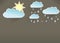 Weather template of partly cloudy day, dark