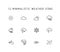 Weather thin line icon set