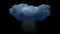 Weather thunderstorm video animation of a cloud with lightning and rain