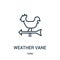 weather vane icon vector from farm collection. Thin line weather vane outline icon vector illustration. Linear symbol for use on